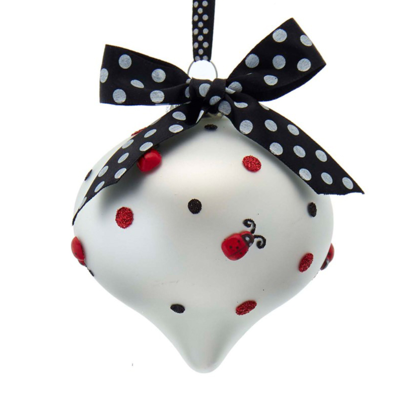 White Glass Ball Onion Christmas Ornaments 