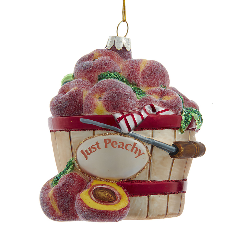 MRS Glass Christmas Tree Ornaments Peaches and Buckets Figures Ornaments 