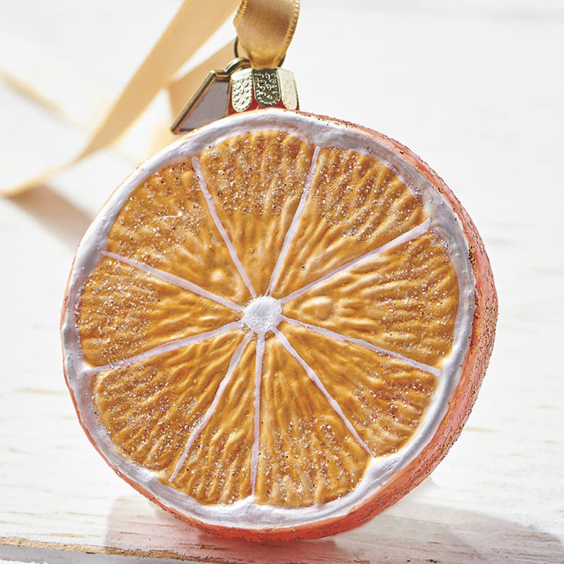 MRS Hand Painted Orange Christmas Ornaments 