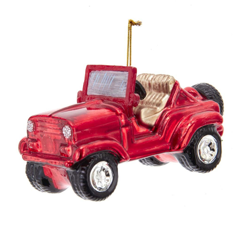 MRS Glass Ornaments Red Car Decoration 